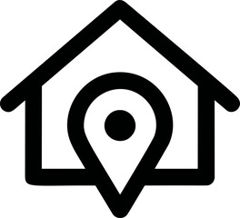 Poster - Location pin inside house representing home location concept