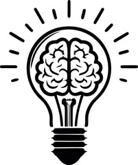 Poster - Brain inside light bulb symbolizing creativity and innovation concept