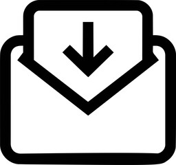 Aufkleber - Envelope icon with downward arrow for download or email concept