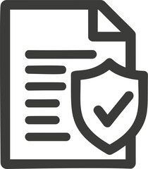 Poster - Document icon with a shield and checkmark symbol for security and approval