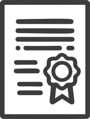 Poster - Certificate icon with ribbon symbolizing achievement and recognition