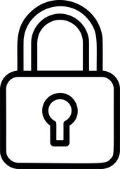 Aufkleber - Black and white line art of a padlock symbolizing security concept