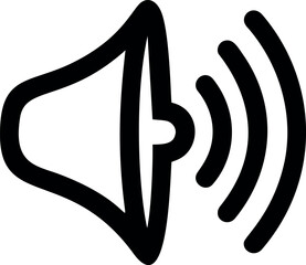 Aufkleber - Black speaker icon with sound waves in vector format