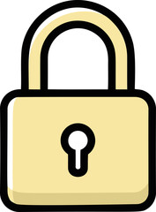 Poster - Yellow and black padlock illustration, security symbol concept