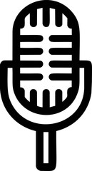 Poster - Black and white vector illustration of vintage microphone icon