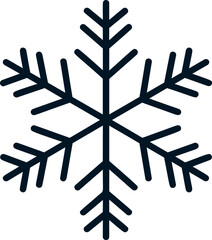 Poster - Black snowflake icon with symmetrical line design
