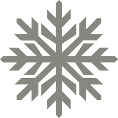 Poster - Gray symmetrical snowflake icon with six branches, minimalist design