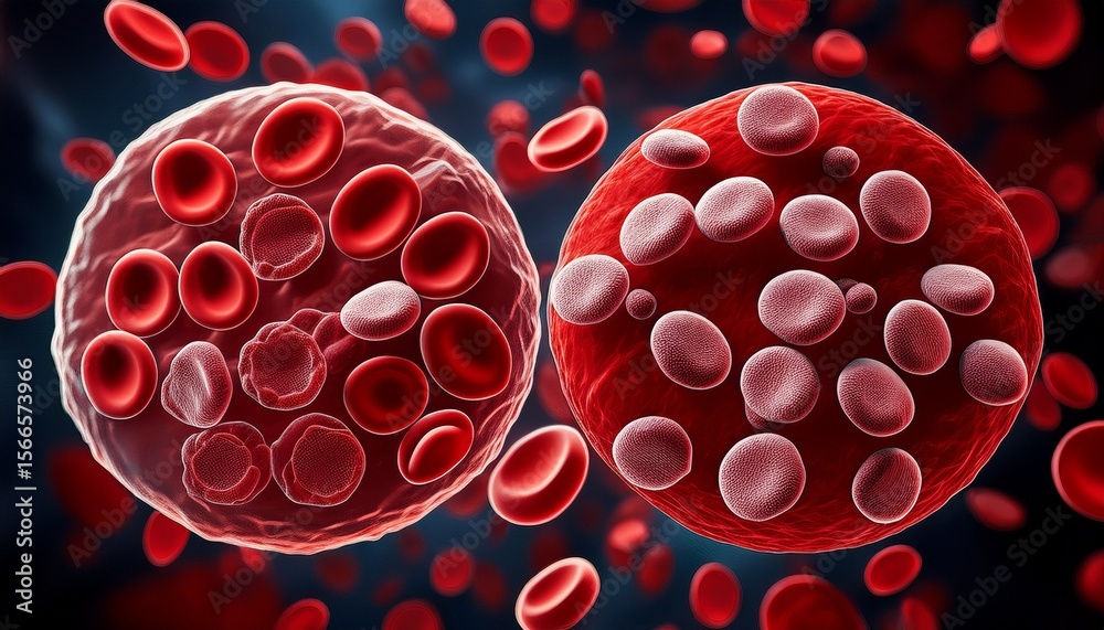 Red Infectious Cell malaria impact on normal and infected red blood cells caused by ...