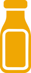 Poster - Simple orange icon of a bottle with minimalistic design