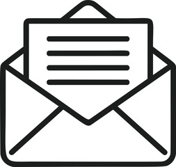 Poster - Outline icon of an envelope with a letter inside