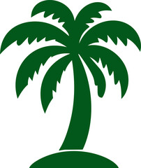 Poster - Silhouette of a green palm tree, minimalist design