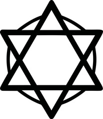 Poster - Black outlined star with geometric pattern