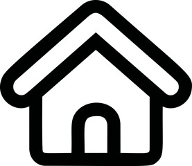 Aufkleber - Simple black and white house icon, minimalist home symbol illustration