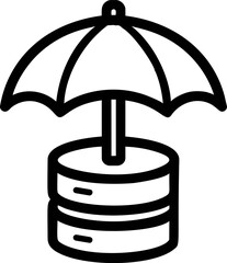 Aufkleber - Database icon with an umbrella symbolizing data management protection