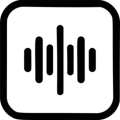 Poster - Black and white sound wave icon in a rounded square frame