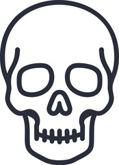 Poster - Minimalistic black and white skull illustration, simple line drawing