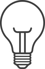 Poster - Simple black outline of a light bulb icon, conceptual innovation