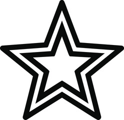 Poster - Outline of a black star shape with inner layers in white contrast
