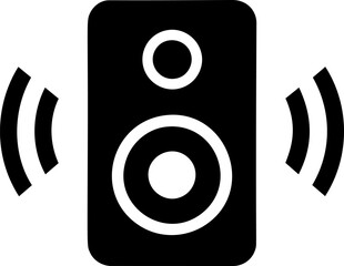 Poster - Black speaker icon with sound waves emitting from both sides