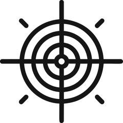 Poster - Black and white target icon with radiating lines and circular center