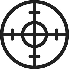 Poster - Simple black target icon with crosshairs in minimalistic style on white