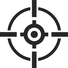 Poster - Black and white target symbol with concentric circles and lines icon