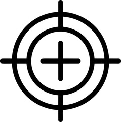 Poster - Black and white bullseye target icon with crosshair representing precision