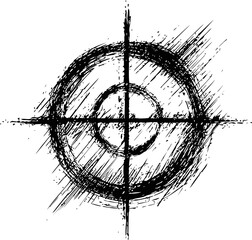 Poster - Black grunge target symbol, abstract concept design