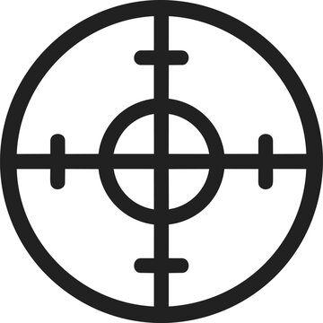 Simple black target icon with crosshairs in minimalistic style on white