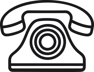 Aufkleber - Vintage rotary telephone line art with bold black outline