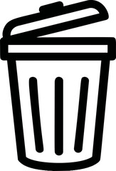 Poster - Black and white trash bin icon on a transparent background