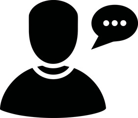 Poster - Silhouette of person with speech bubble indicating communication