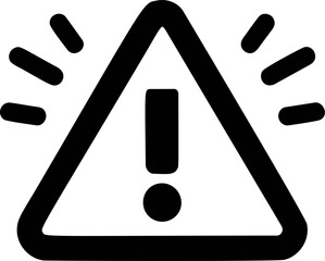 Poster - Warning sign triangle with exclamation mark and rays, abstract symbol