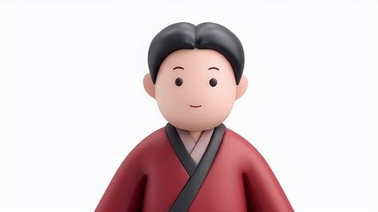 Poster - 3D Animated Korean Boy in Traditional Hanbok Dress