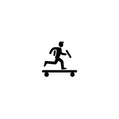 Poster - Silhouette icon of man on treadmill in motion for wellness and sports themed graphics
