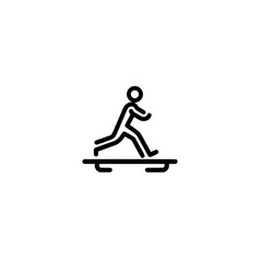 Poster - Vector icon of person walking on treadmill in gym suitable for fitness and health designs
