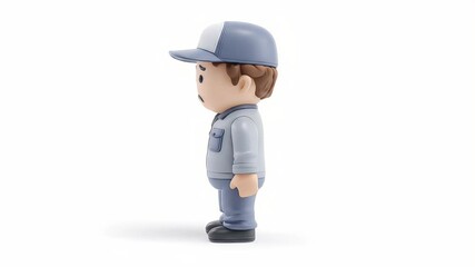 Poster - Sad Cartoon Mechanic: 3D Animation Loop of a Disappointed Worker