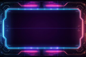 Poster - Abstract futuristic neon frame