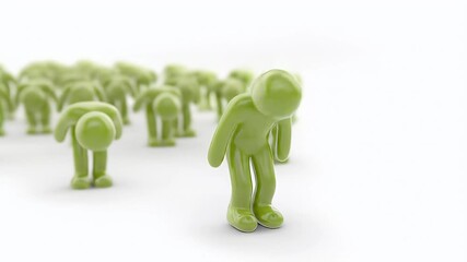 Poster - Transformation: One Figure's Rise From Despair Amidst a Crowd