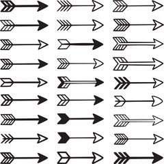 Poster - Arrow design elements vector illustration set of different styles for creative projects and decoration on transparent background