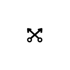 Poster - Vector icon of two crossed upward arrows symbolizing direction and navigation concepts
