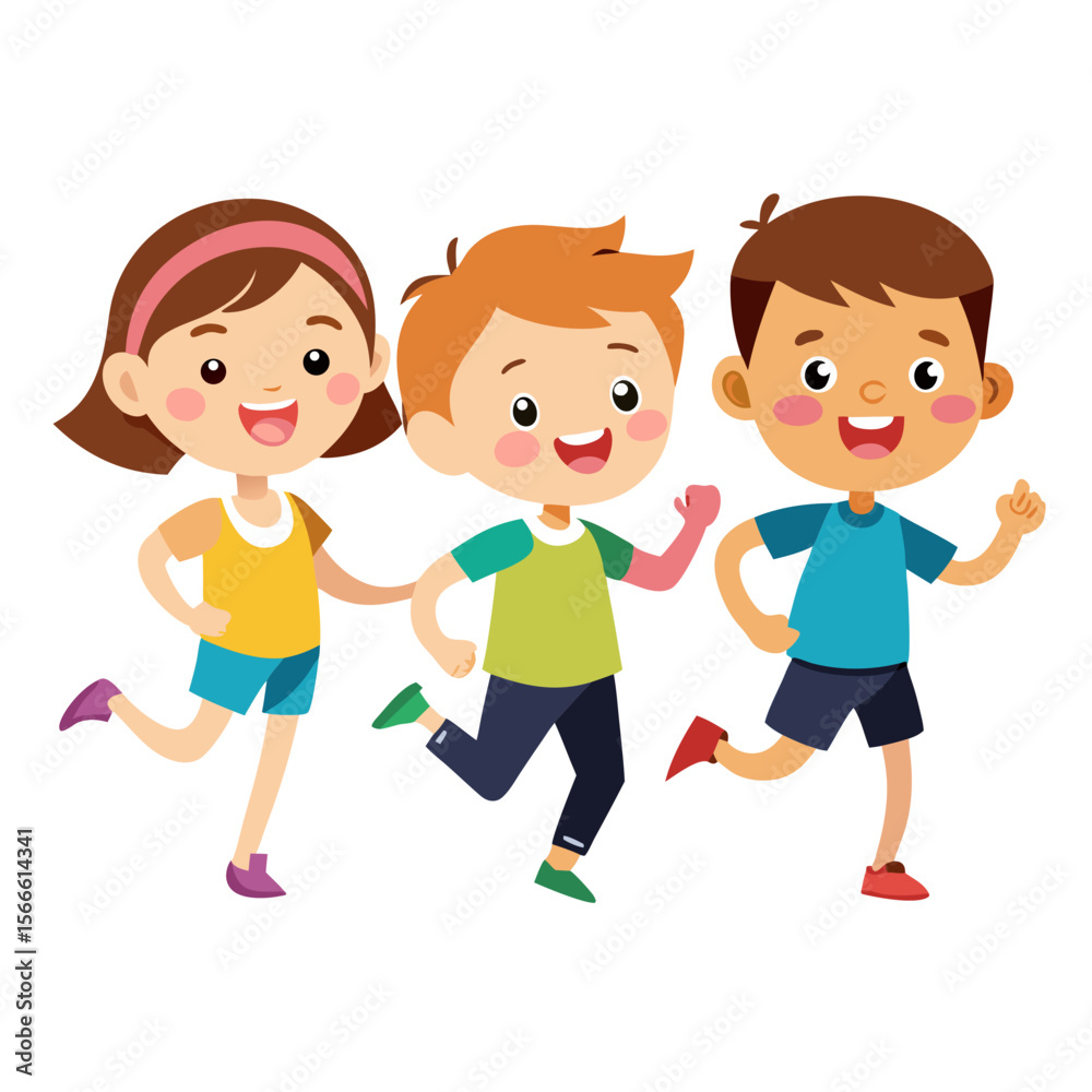 children running on the beach