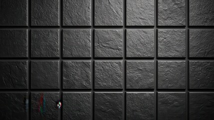 Poster - Dark gray stone wall tiles creating sleek, contemporary texture, highlighting architectural designs with refined visual depth and minimalist sophistication