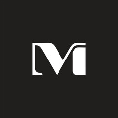 Aufkleber - letter m simple geometric cut logo vector