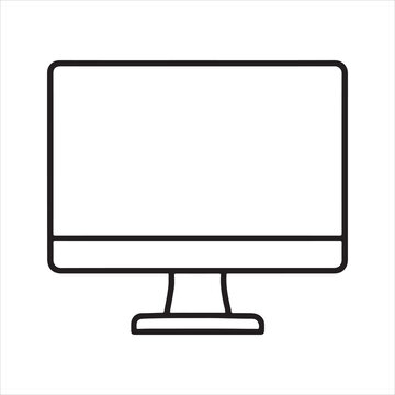 Minimalist Vector Illustration of a Computer Monitor Clean Line Art Design for Websites and Presentations