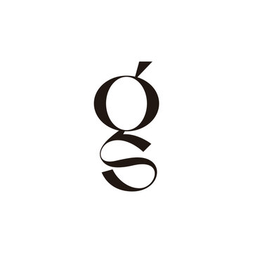 letter qs simple linked ribbon simple logo vector