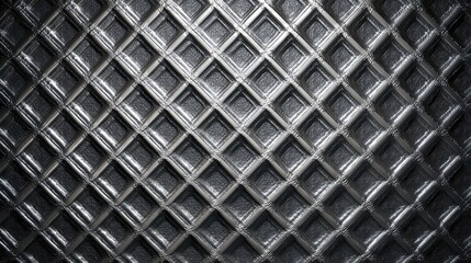 Fototapete - Metallic waffle pattern creates a seamless and visually appealing textured background, suitable for various design and industrial applications