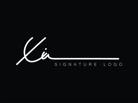 XI Handwritten initial letter, XI simple signature vector XI logo , XI beauty logo , XI photography letter logo design.