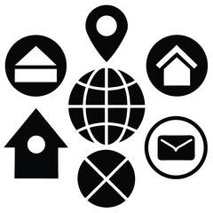 Fototapete - A set of vector web icons, including glossy star, heart, and circle buttons, ideal for business internet design or 3D logo illustrations