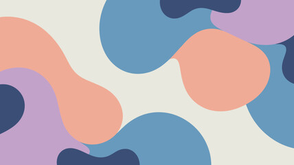 Poster - Abstract background with pastel colors and organic shapes creating a modern and fluid design